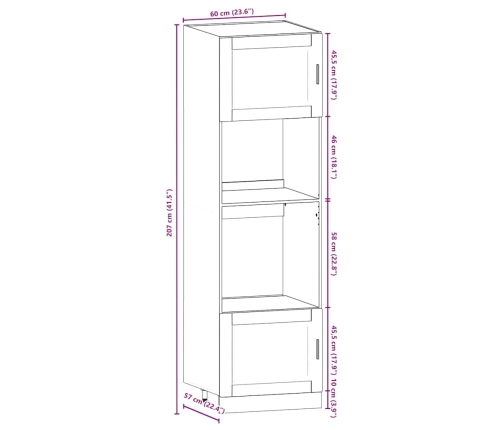 Mueble de cocina Kalmar negra 7 piezas madera contrachapada