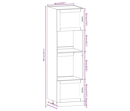 Mueble cocina Kalmar roble sonoma 7 pzas madera contrachapada