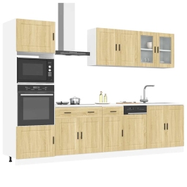 Mueble cocina Kalmar roble sonoma 7 pzas madera contrachapada