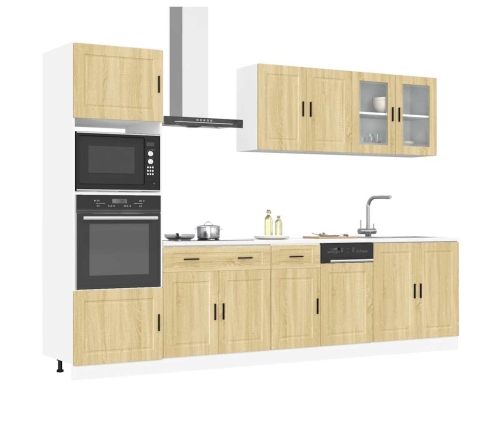 Mueble cocina Kalmar roble sonoma 7 pzas madera contrachapada