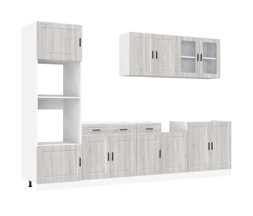 Mueble cocina Kalmar sonoma gris 7 pzas madera contrachapada