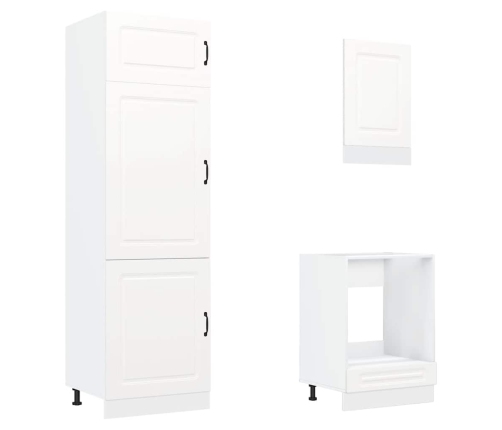 Mueble de cocina Kalmar blanco 7 piezas madera contrachapada