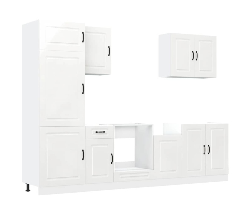 Mueble cocina Kalmar blanco de alto brillo 7 pzas