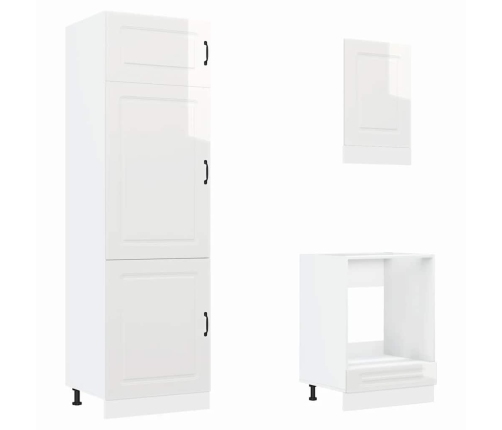 Mueble cocina Kalmar blanco de alto brillo 7 pzas