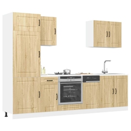 Mueble cocina Kalmar roble sonoma 7 pzas madera contrachapada