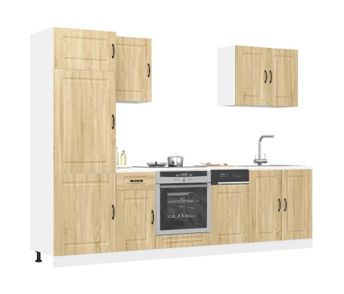 Mueble cocina Kalmar roble sonoma 7 pzas madera contrachapada