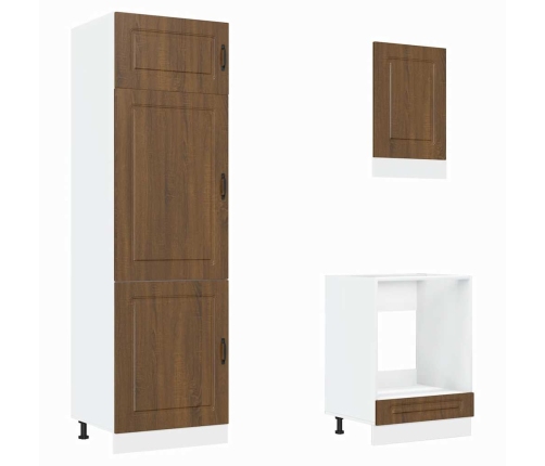 Mueble cocina Kalmar roble marrón 7 pzas madera contrachapada