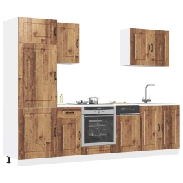 Mueble cocina Kalmar madera vieja 7 pzas madera contrachapada