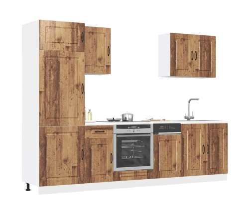 Mueble cocina Kalmar madera vieja 7 pzas madera contrachapada