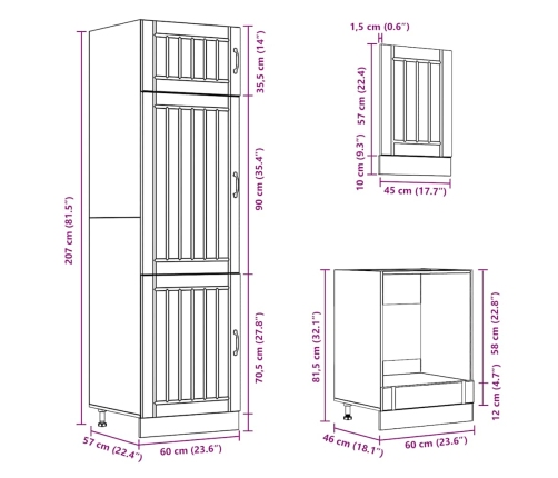 Mueble de cocina Kalmar blanco 7 piezas madera contrachapada