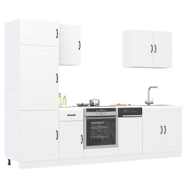 Mueble de cocina Kalmar blanco 7 piezas madera contrachapada