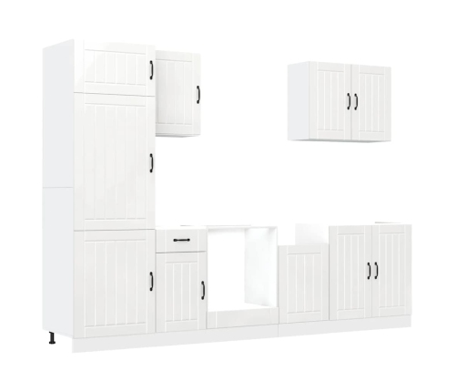 Mueble cocina Kalmar blanco de alto brillo 7 pzas