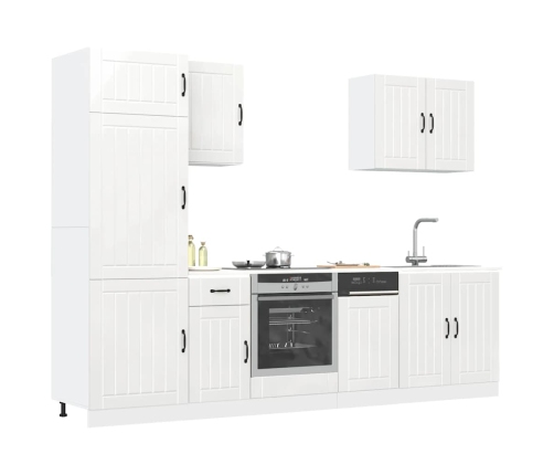 Mueble cocina Kalmar blanco de alto brillo 7 pzas