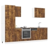 Mueble cocina Kalmar roble ahumado 7 pzas madera contrachapada