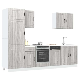 Mueble cocina Kalmar sonoma gris 7 pzas madera contrachapada