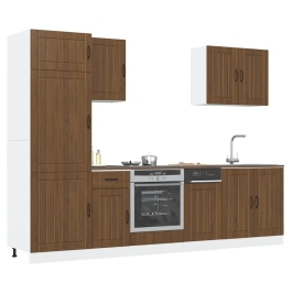 Mueble cocina Kalmar roble marrón 7 pzas madera contrachapada