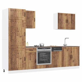 Mueble cocina Kalmar madera vieja 7 pzas madera contrachapada