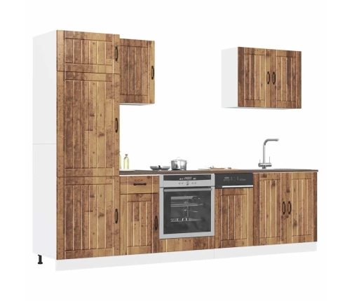 Mueble cocina Kalmar madera vieja 7 pzas madera contrachapada