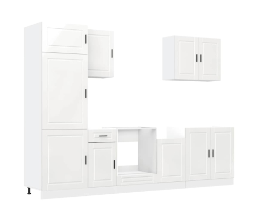 Mueble cocina Kalmar blanco de alto brillo 7 pzas