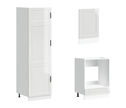 Mueble cocina Kalmar blanco de alto brillo 7 pzas