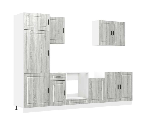 Mueble cocina Kalmar sonoma gris 7 pzas madera contrachapada