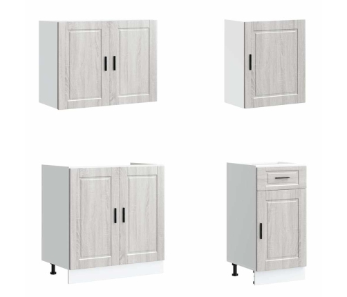 Mueble cocina Kalmar sonoma gris 7 pzas madera contrachapada