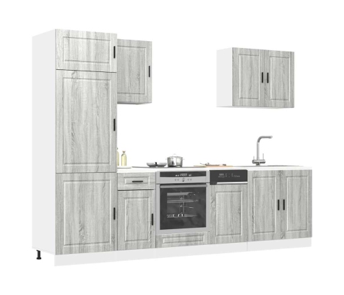 Mueble cocina Kalmar sonoma gris 7 pzas madera contrachapada