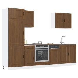 Mueble cocina Kalmar roble marrón 7 pzas madera contrachapada