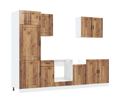 Mueble cocina Kalmar madera vieja 7 pzas madera contrachapada