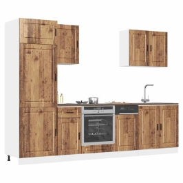 Mueble cocina Kalmar madera vieja 7 pzas madera contrachapada