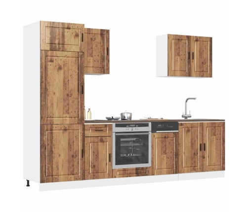 Mueble cocina Kalmar madera vieja 7 pzas madera contrachapada