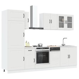 Mueble de cocina Kalmar blanco 8 piezas madera contrachapada