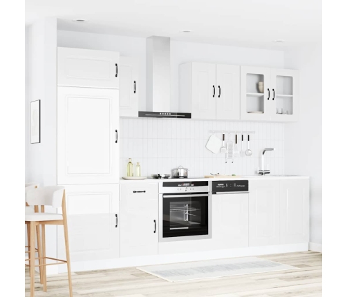 Mueble cocina Kalmar blanco de alto brillo 8 pzas