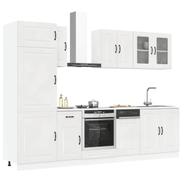 Mueble cocina Kalmar blanco de alto brillo 8 pzas