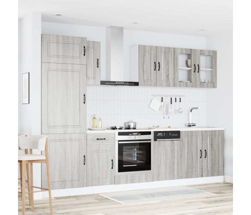 Mueble cocina Kalmar sonoma gris 8 pzas madera contrachapada