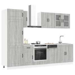 Mueble cocina Kalmar sonoma gris 8 pzas madera contrachapada