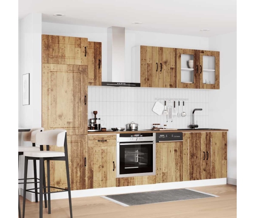 Mueble cocina Kalmar madera vieja 8 pzas madera contrachapada