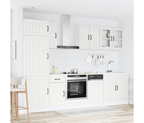 Mueble de cocina Kalmar blanco 8 piezas madera contrachapada