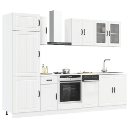 Mueble de cocina Kalmar blanco 8 piezas madera contrachapada