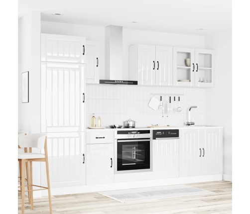 Mueble cocina Kalmar blanco de alto brillo 8 pzas