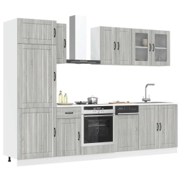 Mueble cocina Kalmar sonoma gris 8 pzas madera contrachapada