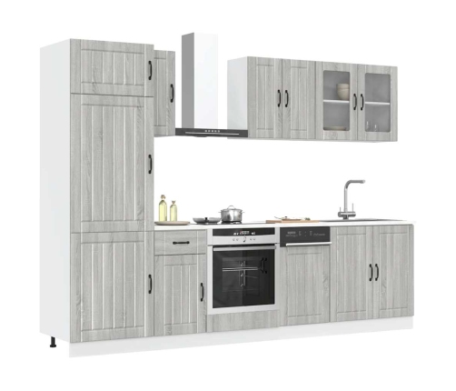 Mueble cocina Kalmar sonoma gris 8 pzas madera contrachapada