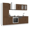 Mueble cocina Kalmar roble marrón 8 pzas madera contrachapada