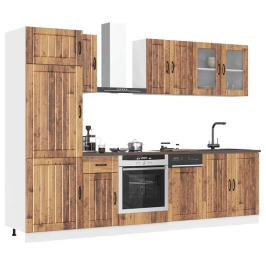 Mueble cocina Kalmar madera vieja 8 pzas madera contrachapada