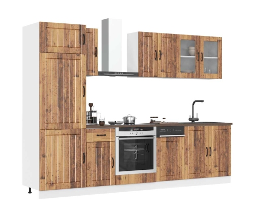 Mueble cocina Kalmar madera vieja 8 pzas madera contrachapada