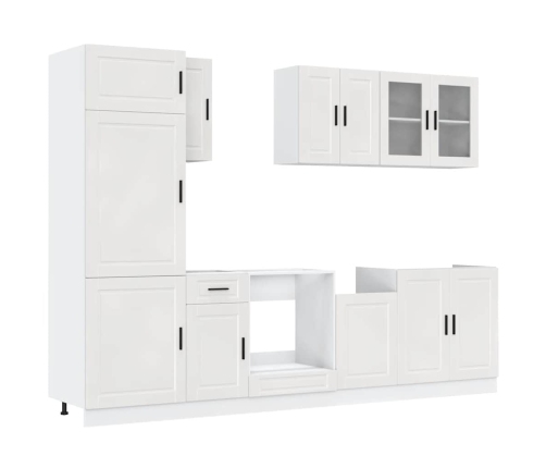 Mueble cocina Kalmar blanco de alto brillo 8 pzas