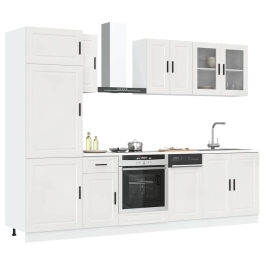 Mueble cocina Kalmar blanco de alto brillo 8 pzas