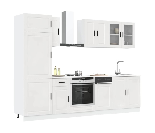 Mueble cocina Kalmar blanco de alto brillo 8 pzas