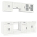 Mueble cocina Kalmar blanco de alto brillo 8 pzas