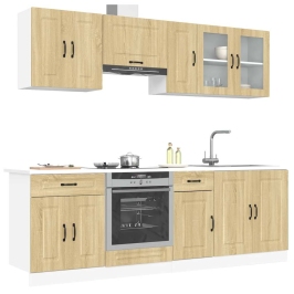 Mueble cocina Kalmar roble sonoma 8 pzas madera contrachapada